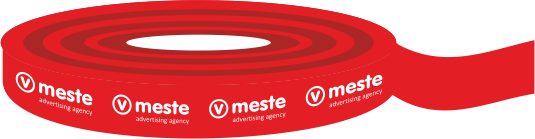 Satin ribbon with a logo