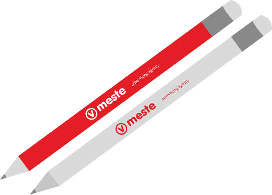 Pencils with a logo